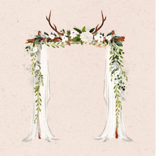 Boho Deer Antlers Canopy Couples Dusche Einladung