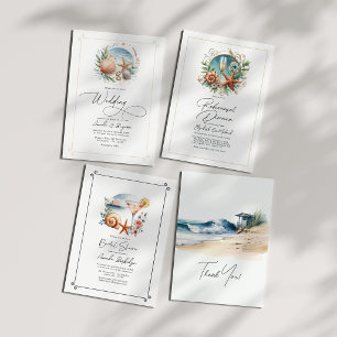 QR-Code für Coastal Chic Beach Wedding Einladung