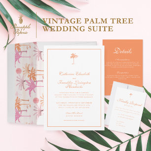 Elegante Tropical Orange Wedding Details Begleitkarte