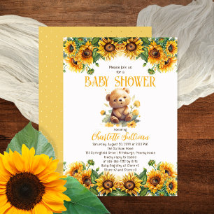 Teddy Bear and Sunflowers Baby Dusche Geschenkschachtel