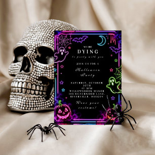 Elegante Neon-Halloween-Party Pappteller