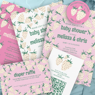 Weiße Erdbeere Süße Pineberry CUSTOM BABY SHOWER Einladung