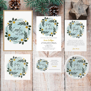 Winter Blau Gold Baby Shower Karten und Geschenke  Fotodruck