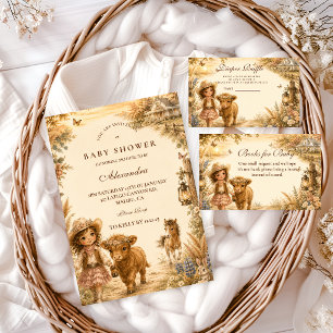 Vintage Mädchen Western Boho Baby Shower Einladung