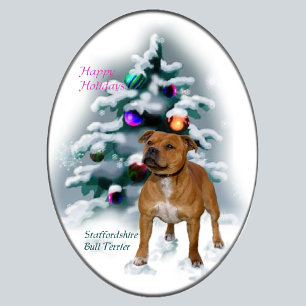 Staffordshire Bull Terrier Christmas Geschenke Feiertagskarte