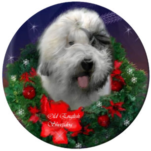Old English Sheepdog Christmas Geschenke Feiertagskarte