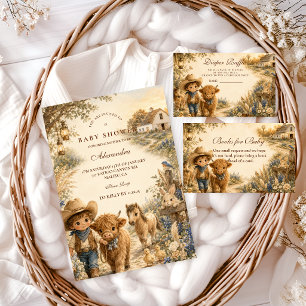 Rustikale Western-Boho-Baby-Party für Jungen Einladung