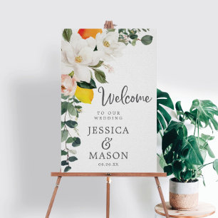 Magnolia Citrus Wedding Details Card Einladung