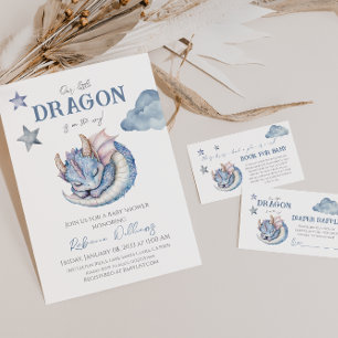 Fairytale Dreamy Dragon Baby Dusche Windelwanne Begleitkarte