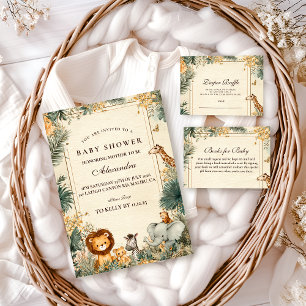 Whimsischer Safari-Willkommens-Baby-Shower Einladung