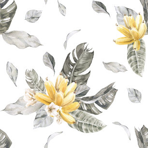 Tropisch-grüne und gelbe Bananen-Blätter Hochzeit Einladung