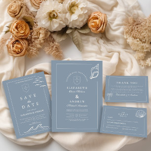 Nautical Hand Drawn Wedding Acryleinladungen