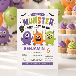 Süßes Monster Halloween Geburtstag Personalisiert Geschenkpapier