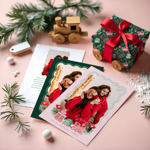 Fun Pink Vintag Train Weihnachtsbaum Lieferung Geschenkpapier