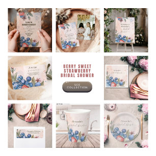 Chic Berry Sweet Strawberry Brautparty Pappteller