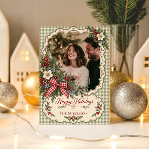 Foto Sage Gingham Cottage Weihnachtsfeiertag Zweifarbige Tasse