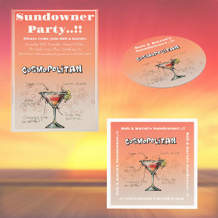 Sundowner Cosmopolitisches Cocktail-Party Einladung