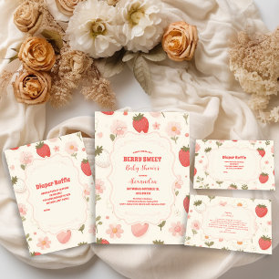 Berry Sweet Pink Coquette Baby Diapper Raffle Begleitkarte