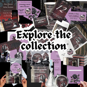 Pastel Goth Hochzeit Viktorianisch Gothic-Moody Einladung