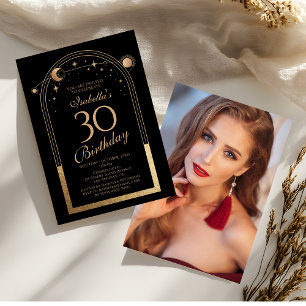 Celestial Birthday Black Gold Vielen Dank Quadratischer Aufkleber