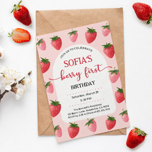 Strawberry Berry First Birthday Serviette