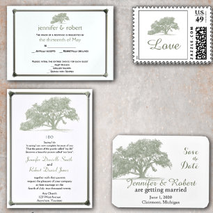 Oak Tree Plantation Hochzeitseinladung Einladung