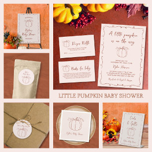 Pumpkin Fall Herbsthandschuh Doodle Kinderdusche Runder Aufkleber