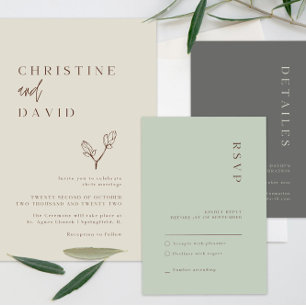 Einfache Terracotta-Hochzeitskarte Einladung