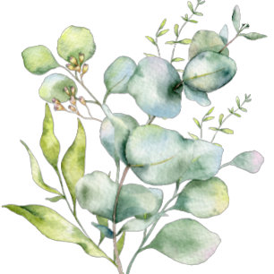 Aquarell-Mintgrün-Eukalyptus Keramik Ornament