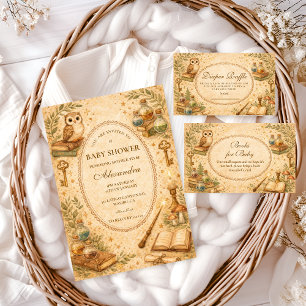 Vintage Hexenmeister-Zauber-Baby-Party Einladung