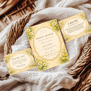 Vintage-Daisy-Wildblumen-Brautdusche Einladung