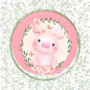 Pink Pig Cuteness Girl Babydusche Einladung