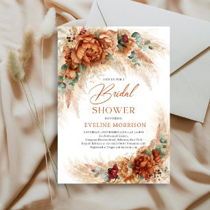 Boho terracotta und bordeauxrote Mimosa Bar Poster