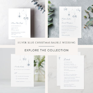 Weihnachts Bauble Ornamente Eiszeit Hochzeit RSVP Karte