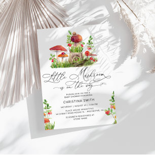 Rustikaler Wald Pilz wie großer Mama's Bauch Begleitkarte