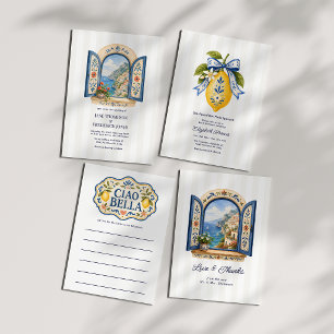 Amalfi-Küste Italien Mittelmeer-Hochzeit Einladung