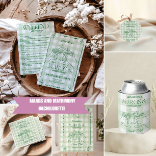 Margs and Matrimony Bachelorette Runder Aufkleber