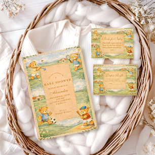 Retro-Spielplatz-Teddybären-Baby-Party Serviette