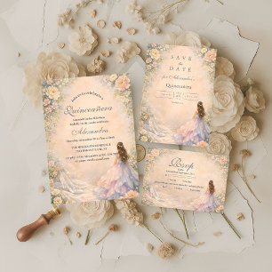 Verzauberte Prinzessin Märchen-Quinceañera RSVP Karte