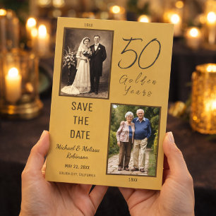50 Goldene Jahre Save the Date Gold Magnetkarte Magneteinladung