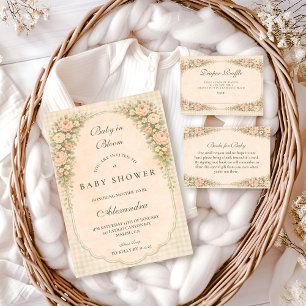 Französische Landrosen-Bogen-Baby-Party Einladung