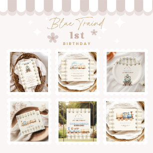 Zug 1. Geburtstag Dankeskarte