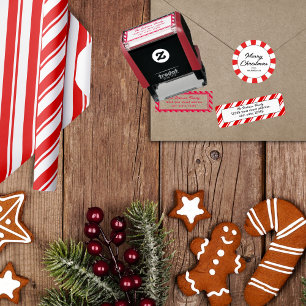 Merry Christmas Candy Cane Custom Runder Aufkleber