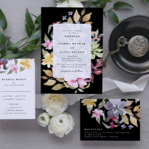 Elegantes Foto mit floralen Watercolor Save The Date