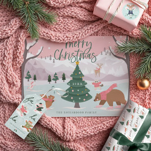 Fa La Winter Wonderland Forest Woodland Tiere Geschenkpapier Set