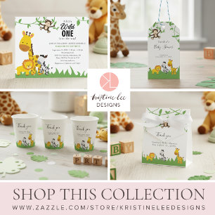 Safari Baby Shower Danke Jungle Animals Einladung