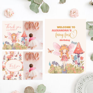 Fairy First Enchanted Woodland 1. Geburtstag Geschenkpapier