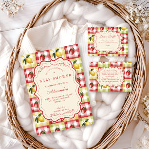 Zitronen-Beeren-Picknick-Baby-Party Einladung