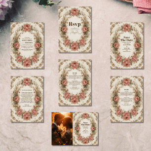 Viktorianische Königliche Hochzeit All In One Einladung