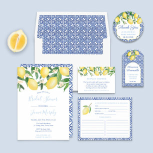 Vielen Dank Amalfi Coast Lemons Baby Blue Dusche Runder Aufkleber